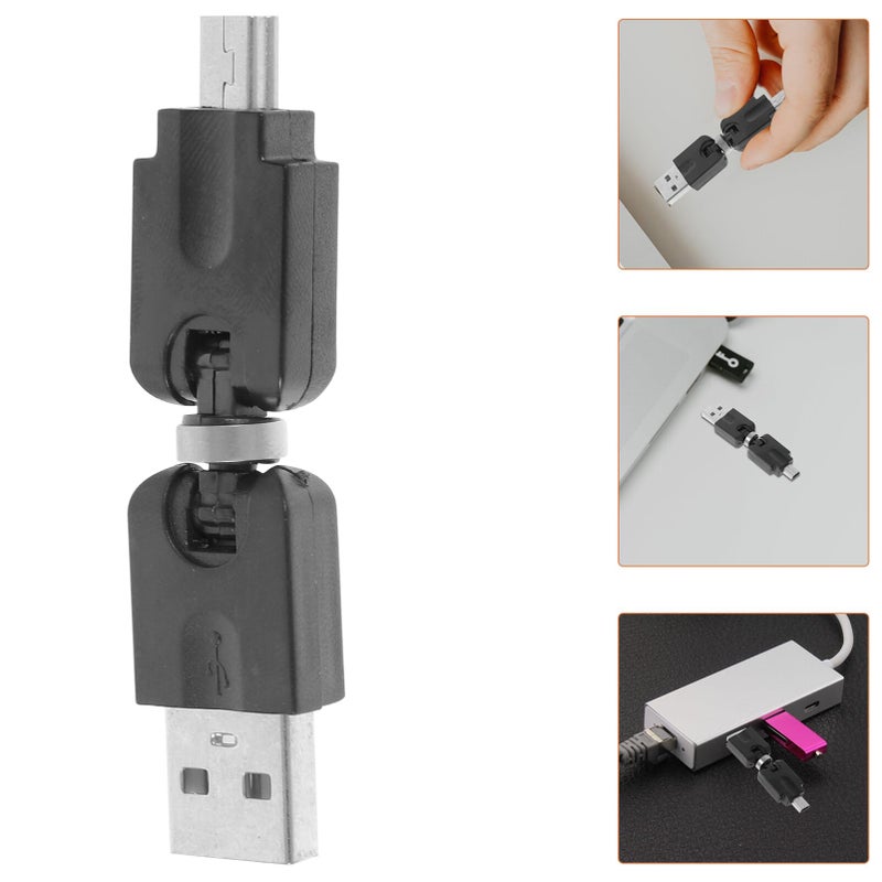 Rotating USB To Mini USB Adapter For Smartphones Tablets Computer Accessory - Image 3