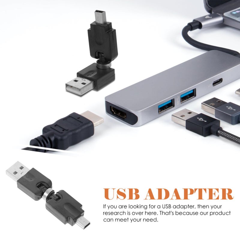 Rotating USB To Mini USB Adapter For Smartphones Tablets Computer Accessory - Image 4