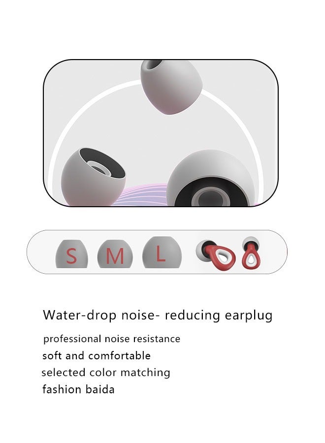 EarPlugs for Noise Cancelling Ear Protection EarPlugs for Sleep, Concerts, Work, Study, 6 Size Eartips with Small Box,Perfect -30dB Silicone Earplugs for Noise Reduction(color Wine)