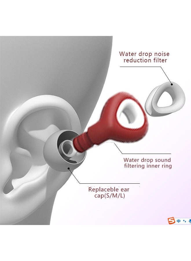 EarPlugs for Noise Cancelling Ear Protection EarPlugs for Sleep, Concerts, Work, Study, 6 Size Eartips with Small Box,Perfect -30dB Silicone Earplugs for Noise Reduction(color Wine)