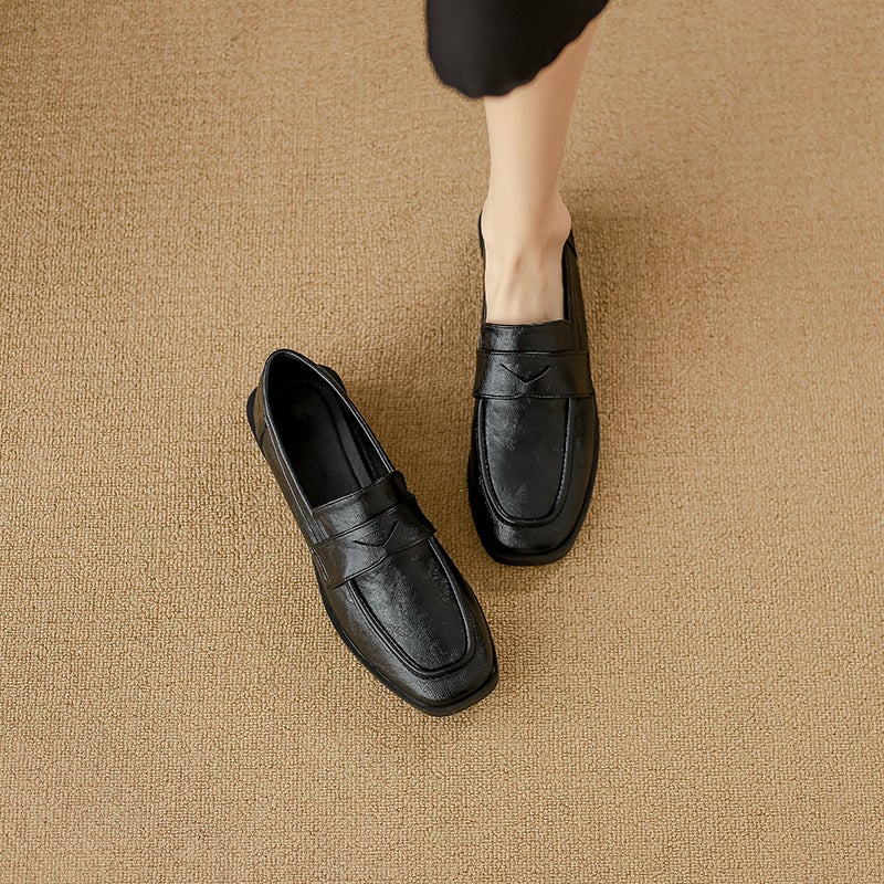 Xinyunxing Women's Loafers Slip-On Square Toe Low Heel - Image 3