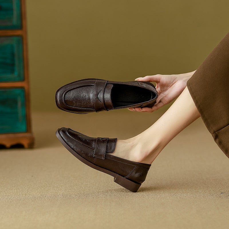 Xinyunxing Women's Loafers Slip-On Square Toe Low Heel - Image 2