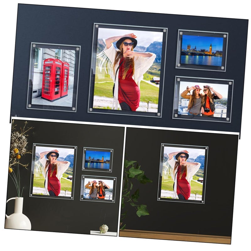 Small Clear Acrylic Photo Frame Wall Hanging Picture Holder For Living Room Decor - Image 4
