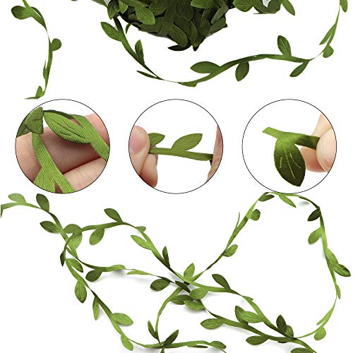 David accessories Olive Green Leaves Leaf Trim Ribbon -20 Yards - for DIY Craft Party Wedding Home Decoration (Olive Green) - Image 3
