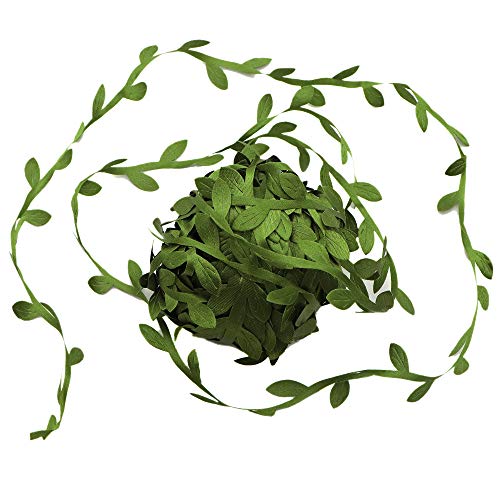 David accessories Olive Green Leaves Leaf Trim Ribbon -20 Yards - for DIY Craft Party Wedding Home Decoration (Olive Green) - Image 2