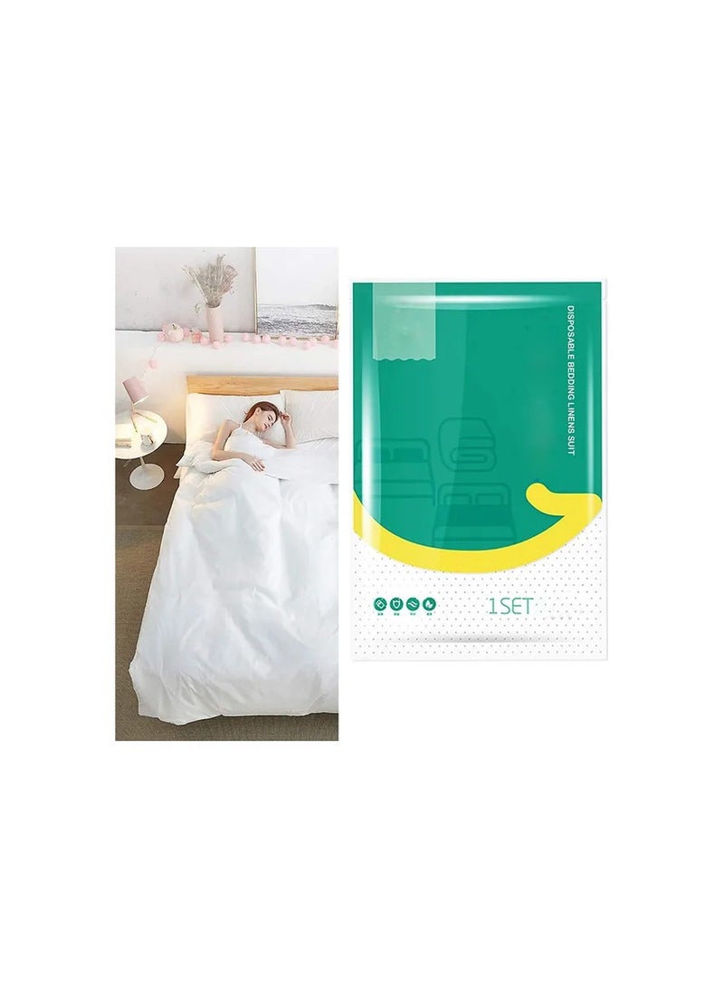 4-Pieces/Set Disposable Bed Sheets Best Combination Set for Travel - Image 1