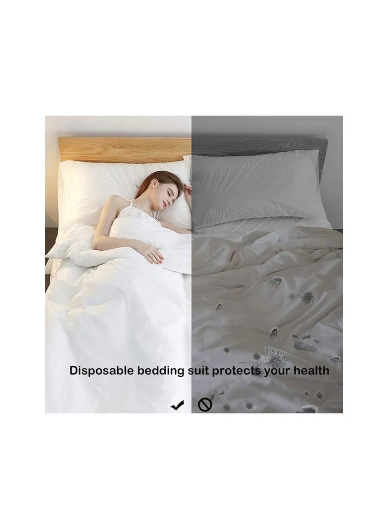 4-Pieces/Set Disposable Bed Sheets Best Combination Set for Travel - Image 2