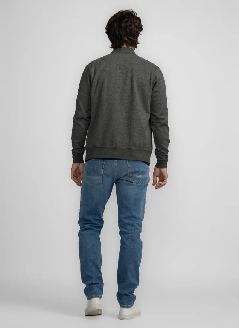 Petrol Industries 6088-Army Green Men Sweater Collar Zip for Men | Best Price UAE