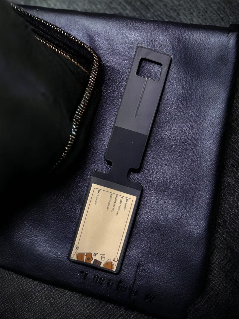 Gempo 3 Pieces Vegan Leather Suitcase Tag Holder Bag Luggage Hanger Suitcase Tag Luggage Tag Bag Name Tag