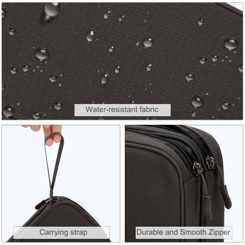 Waterproof Travel Cable Organizer Bag with Double Layer Storage for Cords, Chargers, Phone and Earphone - Image 4