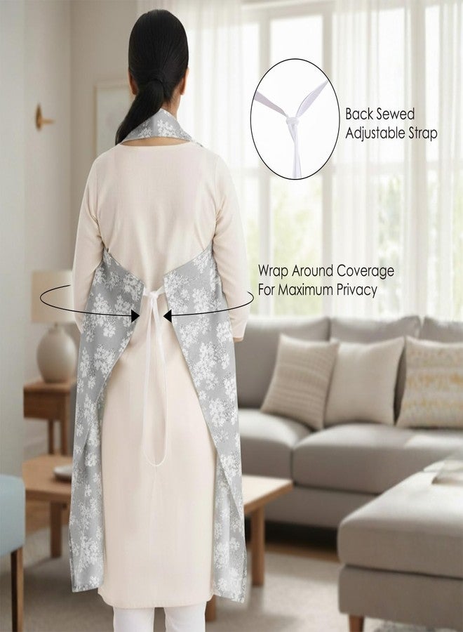 BabyMoo Baby Moo Nursing Cover for Feeding Moms | Breathable Soft Cotton Nursing Cover for Breast Feeding | Multi Use Breast Feeding Cover for Mothers | Feeding Apron for Moms - Grey - Image 4