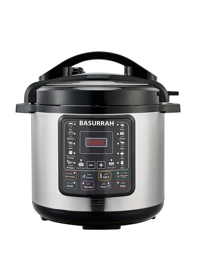BASURRAH Electric Pressure Cooker 10.0 L 1400-1650 W  Silver Black  - Image 1