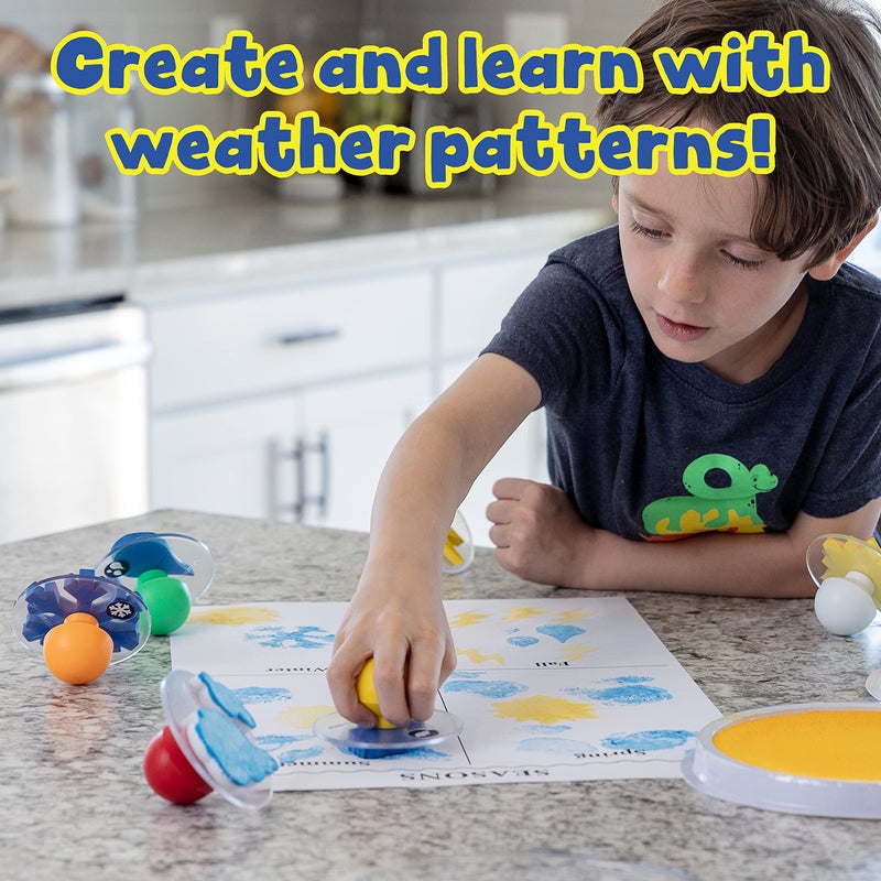 READY 2 LEARN Giant Stampers - Weather Patterns - Set of 6 - Easy to Hold Foam Stamps for Kids - Arts and Crafts Stamps for Displays, Posters, Signs and DIY Projects - Image 4