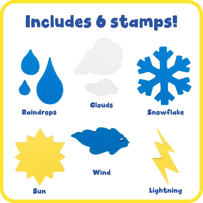 READY 2 LEARN Giant Stampers - Weather Patterns - Set of 6 - Easy to Hold Foam Stamps for Kids - Arts and Crafts Stamps for Displays, Posters, Signs and DIY Projects - Image 2