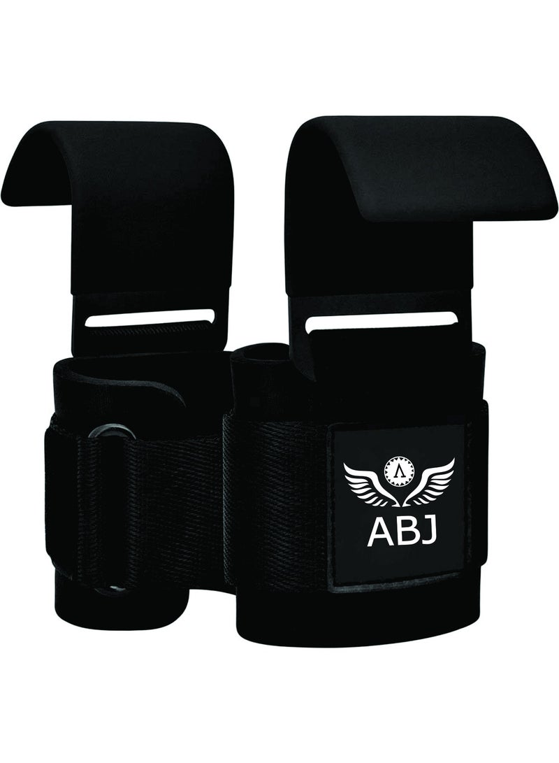 ABJ Weight Lifting Hooks (Pair), Heavy Duty Power Wrist Straps Hand Grip Support For Deadlifts, Pull Ups, Shrugs - Gym Gloves For Men and Women - Image 3