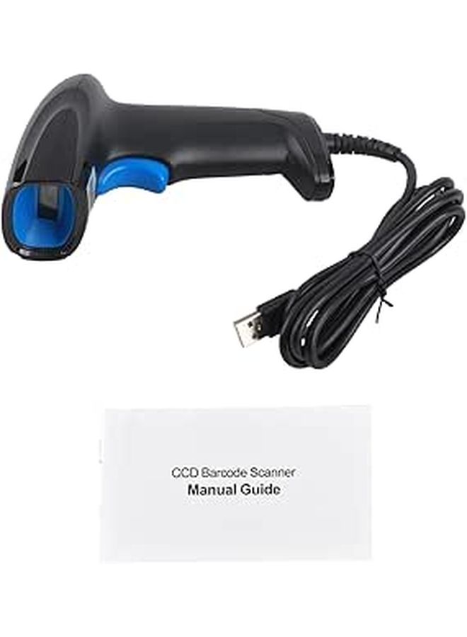 Wired Handheld CCD Barcode Scanner Fast USB Automatic Bar Code Reader Black For Mobile Payment Store Management Retail Industry - Image 1