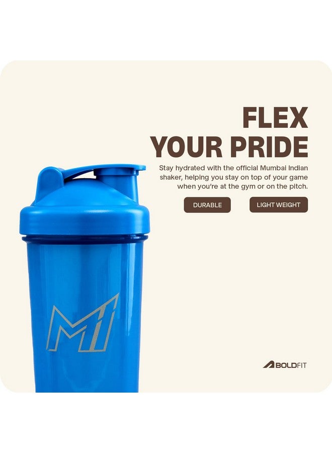 BOLDFIT Boldfit Plastic Mumbai Indians(Mi) Official Merchandise Gym Shaker For Protein Shake Leakproof Shaker Bottles For Protein,Preworkout&Bcaa Shake,Protein Shaker Gym Bottle For Men-Blue,700ML  - Image 2