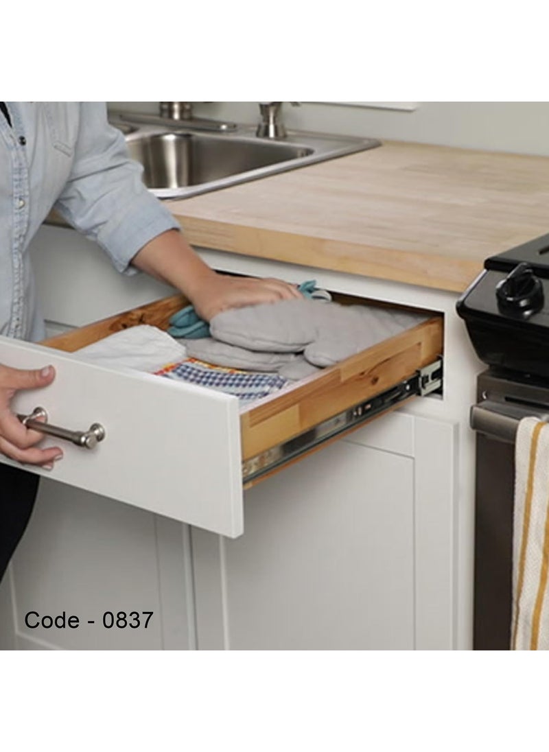 Harrison Harrison Telescopic Ball Bearing Soft Closing Slide 0837 Drawer Channel Steel 18 inch Soundless Modular Kitchen Drawer Slides Rust Free Load Bearing Capacity 35 kg Furniture Hardware  - Image 5