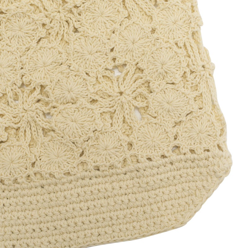 ZLYC Women Summer Slouchy Crochet Hat Handmade Cutout Knit Skull Cap with Visor (Plain Beige) - Image 5