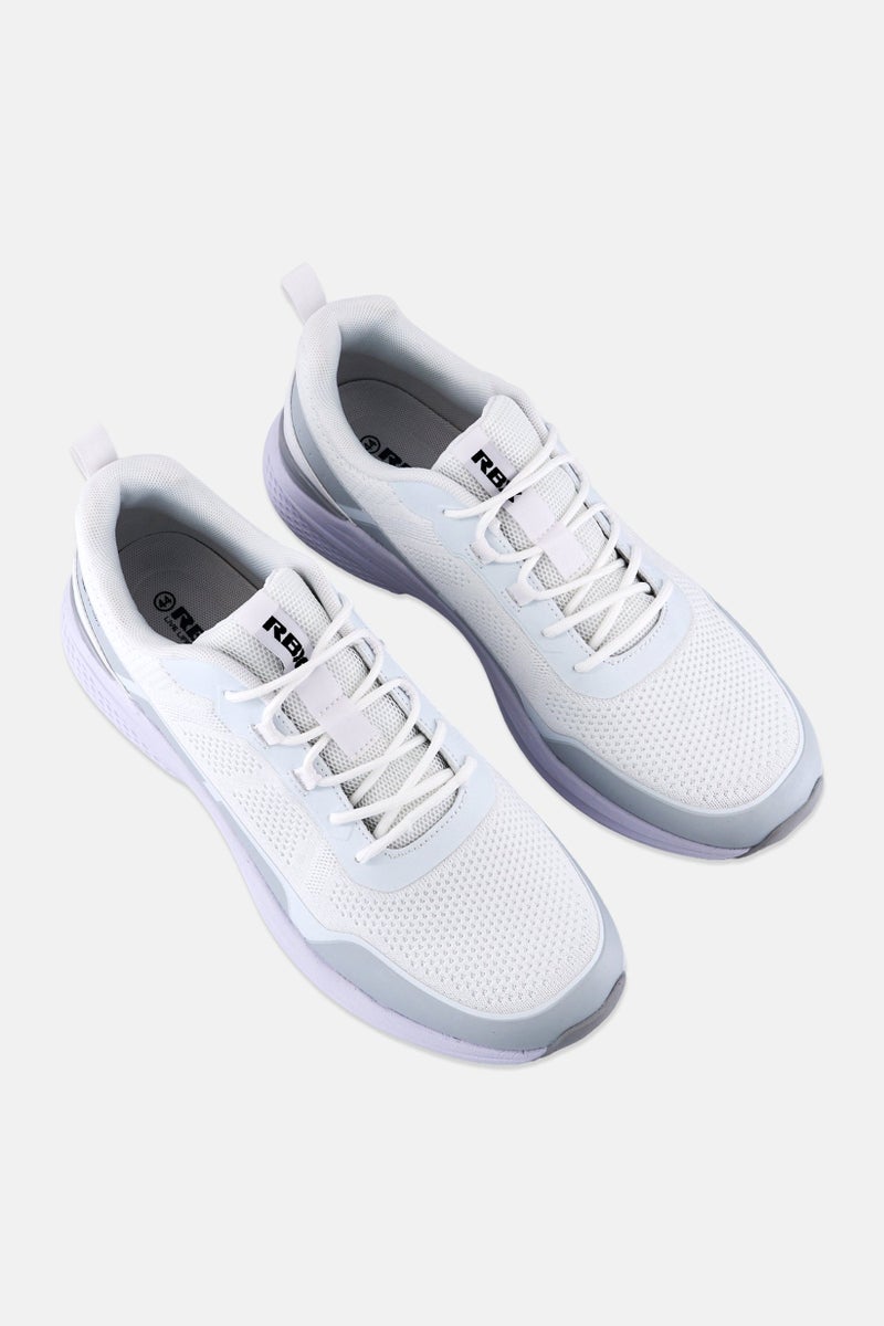 RBX Men Brand Logo Lace Up Outdoor Shoes, White  - Image 4