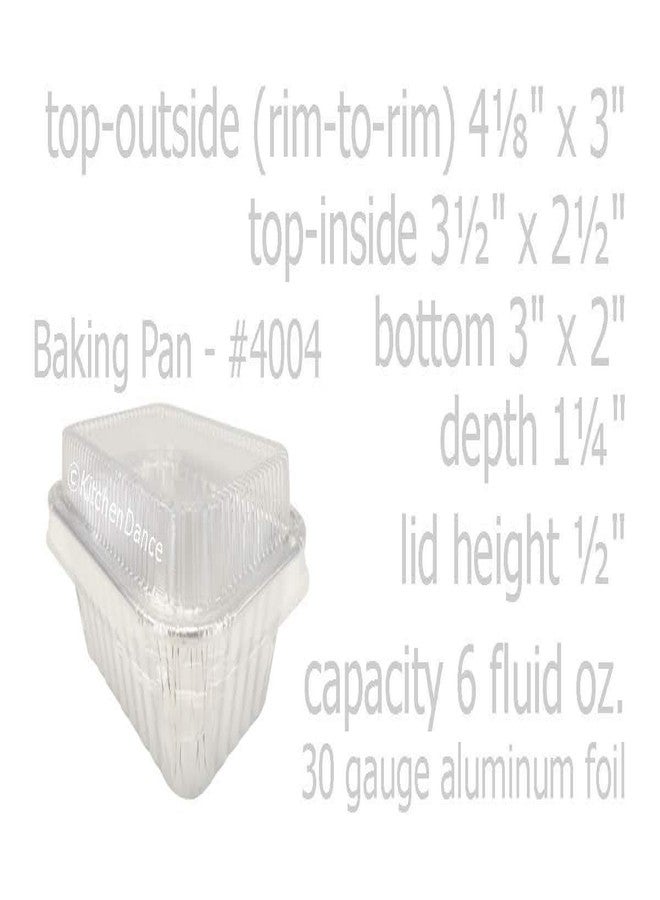 KitchenDance.com KitchenDance Disposable Aluminum Mini Loaf Pans without Lid - 6 Ounces Rectangular Individual Aluminum Foil Pan for Cakes, Cobblers - Oven Safe Aluminum Baking Pans, #4004 (Silver Polka Dot, 100) - Image 5