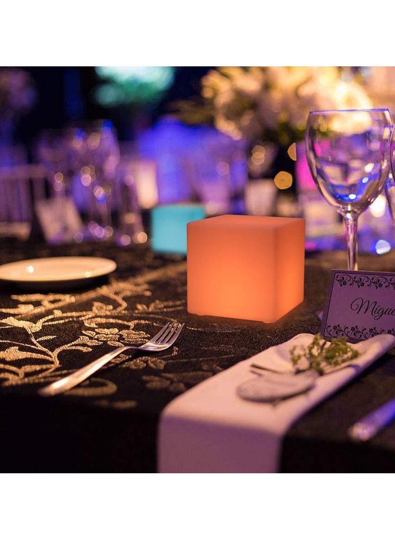 SOLARAE LED Cube Night Light, 4-Inch, 16 Colors & Remote Control, Battery Mood Lamp, Ambient Lighting, Girls Night Light for Kids, Polyethylene, Decorative, Fun & Safe, Finish Cube, Milky White - Image 4