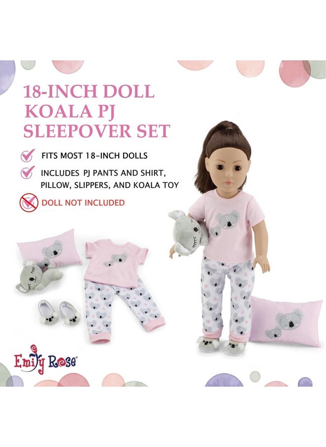 Emily Rose Emily Rose 18 Inch Doll Clothes & Accessories Cozy PJ Pajamas Sleepover Outfit Set | Koala 18" Doll Pajama Gift Set with Doll Slippers, Pet Koala Toy and Doll Pillow Accessory!  - Image 3