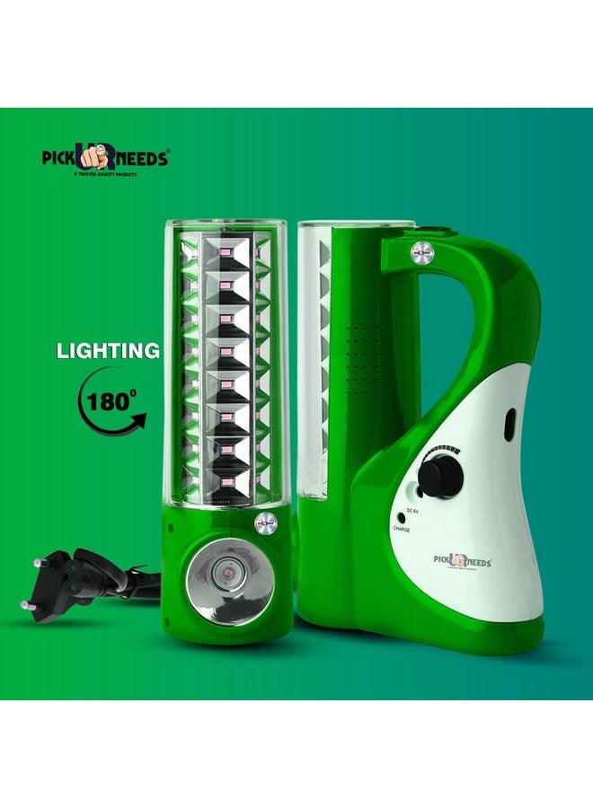 Pick Ur Needs Rechargeable Emergency 2 In1 Home LED Torch Lantern Lamp Light With 24 SMD Light Torch (Green), 500 Lumens - Image 3