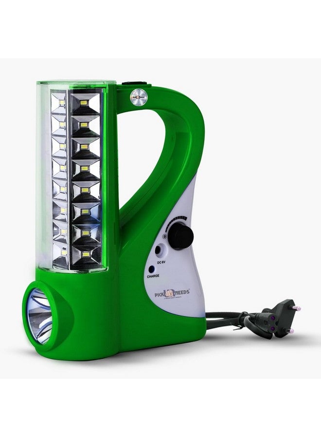 Pick Ur Needs Rechargeable Emergency 2 In1 Home LED Torch Lantern Lamp Light With 24 SMD Light Torch (Green), 500 Lumens - Image 1