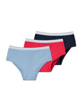 Tchibo Kids Girl 3 Pieces Plain Panty, Red  - Image 1