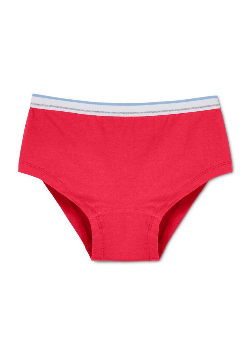 Tchibo Kids Girl 3 Pieces Plain Panty, Red  - Image 4