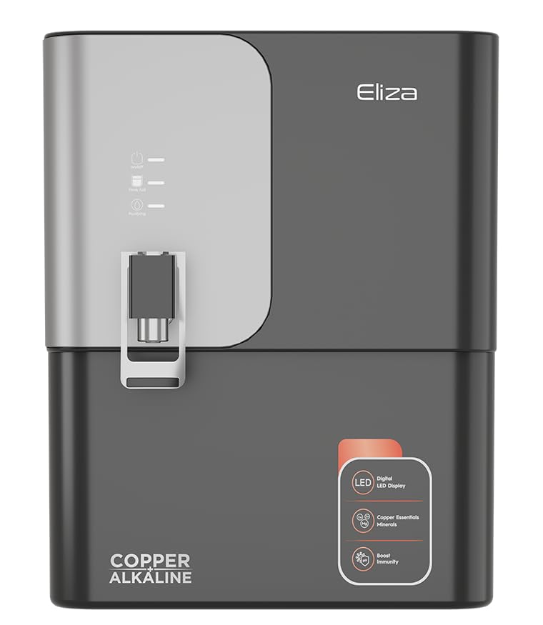 CLOUD ELIZA Black Silver water purification Ro water purifier for home ROUVALKALINECOPPERTDS Suitable For Borewell Tank Water