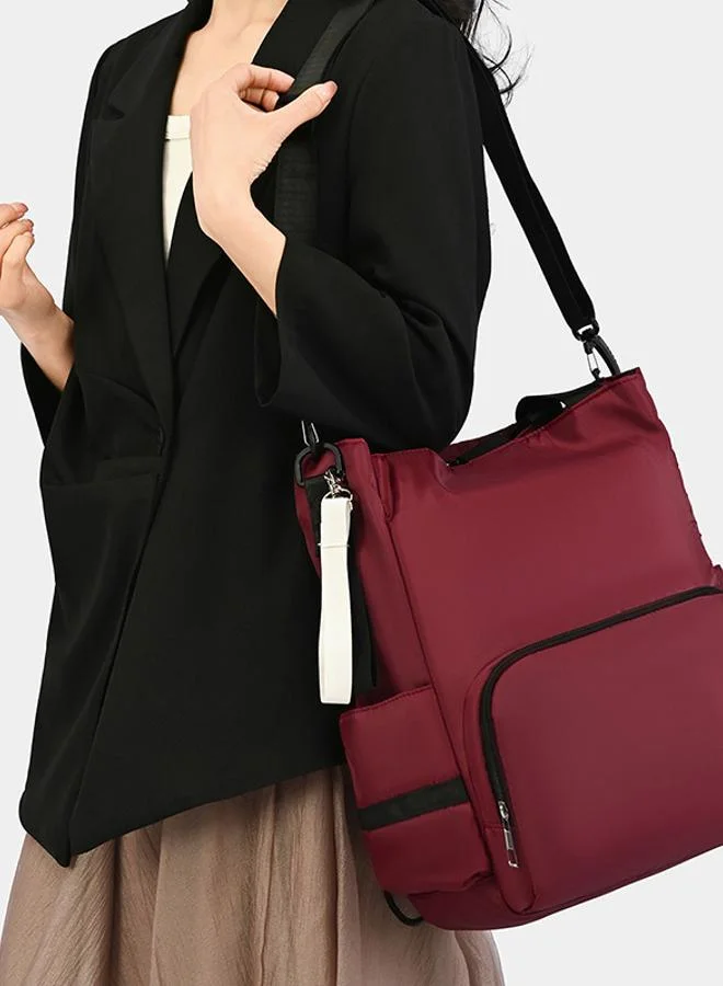 تايك تو Burgundy Plain Shoulder Handbag