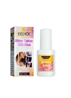 EELHOE Temporary Tattoo Glue - 8ml Glitter Glue Brush Bottle, Water Soluble Body Painting Glue, Ideal for Halloween, Carnival, Birthday Party, Theme Party, Costume Events & Makeup Artists  - Image 4