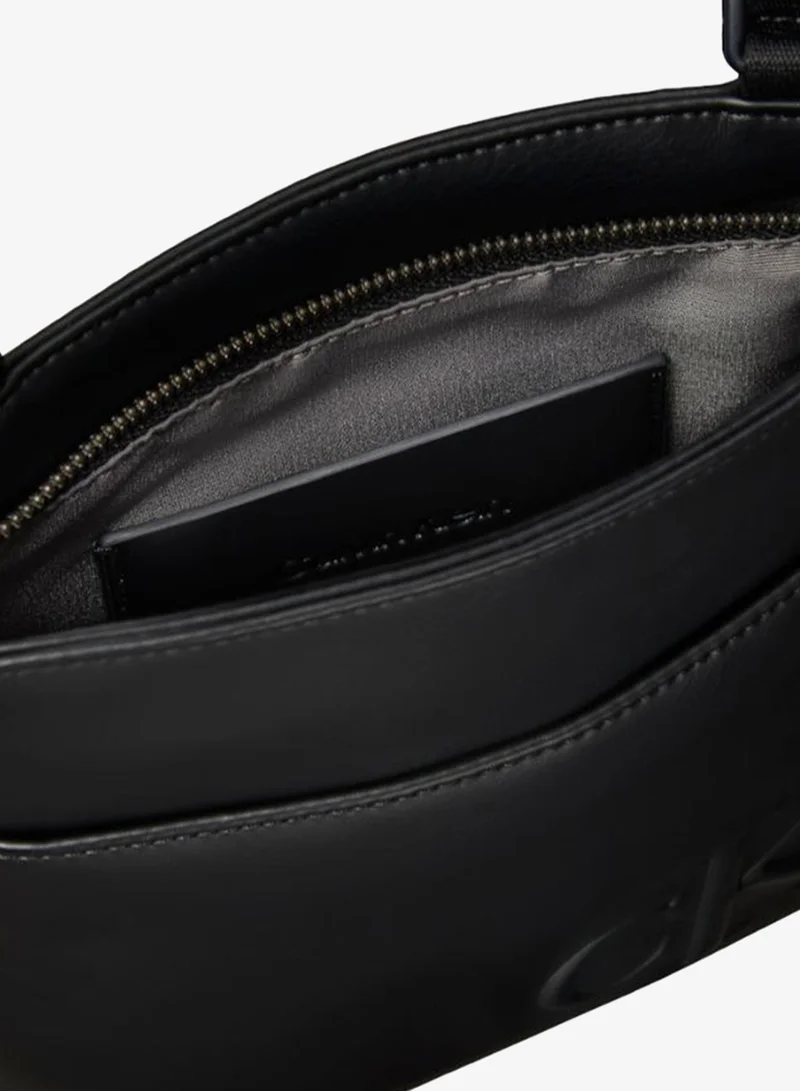 Calvin Klein Black Embossed CK Monogram Crossbody Bag for Men | Best Price UAE