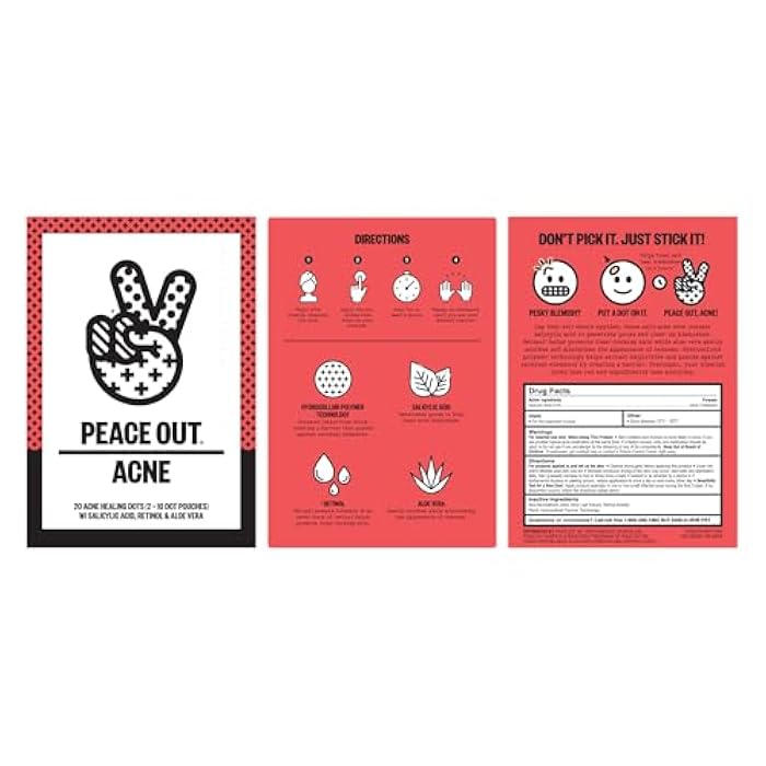 PEACE OUT Early Stage Acne Dots Helps Target Blemishes Below the Surface, Hydrocolloid Pimple Patches Minimize Bumps Before They Appear with Dissolving Microneedles, Salicylic Acid, 8 Count - Image 2