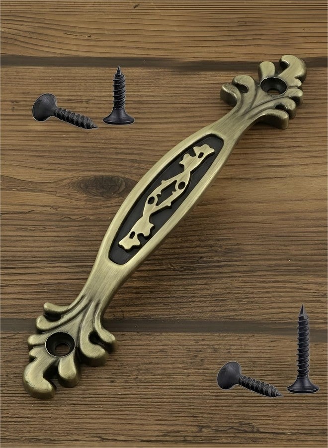 Techlife Accessories Techlife's(Set of 2) Brass Antique Finish Premium Design Front Screw Cabinet Handle/Pull Handle/Window Pull Handle (4 inch) 2pcs - Brownish Yellow. - Image 4
