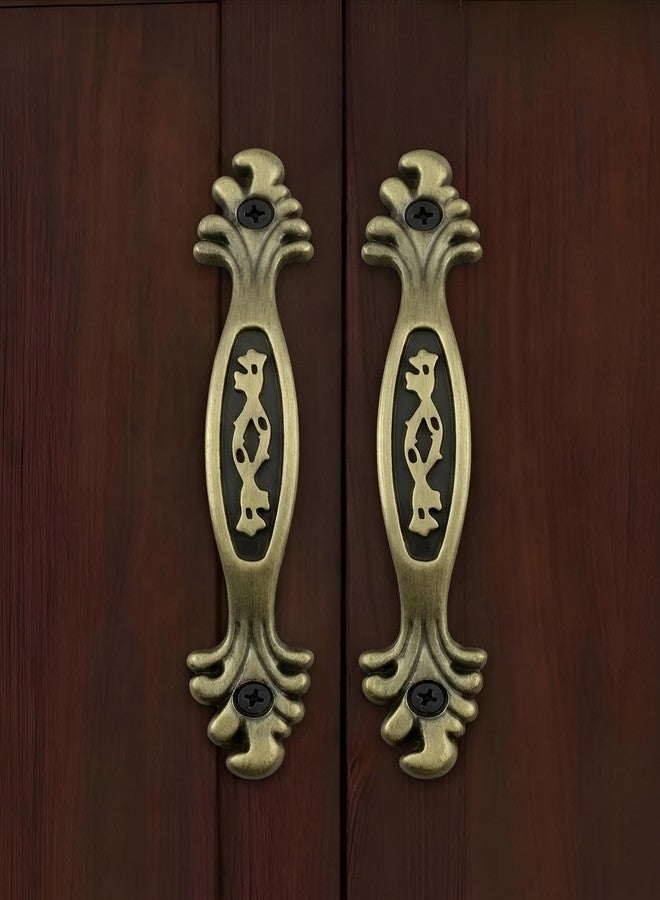 Techlife Accessories Techlife's(Set of 2) Brass Antique Finish Premium Design Front Screw Cabinet Handle/Pull Handle/Window Pull Handle (4 inch) 2pcs - Brownish Yellow. - Image 1