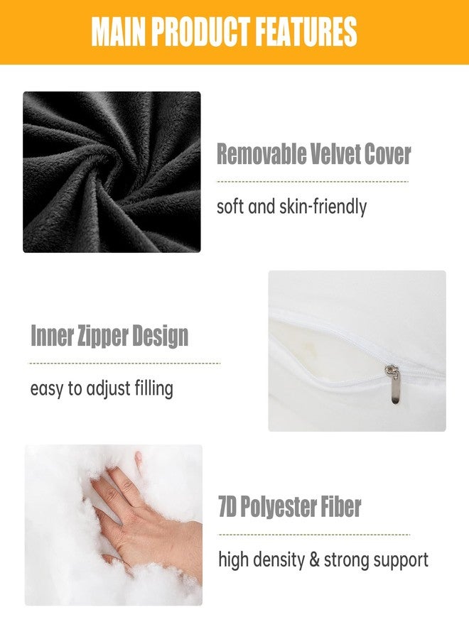 1 MIDDLE ONE Pregnancy Pillow, C Shaped Full Body Pregnant Women Sleeping Pillow for Maternity Support with Cover (Black) - Image 3