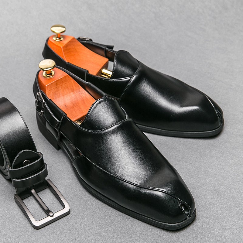 2025 Summer Large Size Men'S Shoes Fashion Slip-On Trendy Shoes Fashionable Breathable Lightweight British Style Genuine Leather Sandals - Image 3