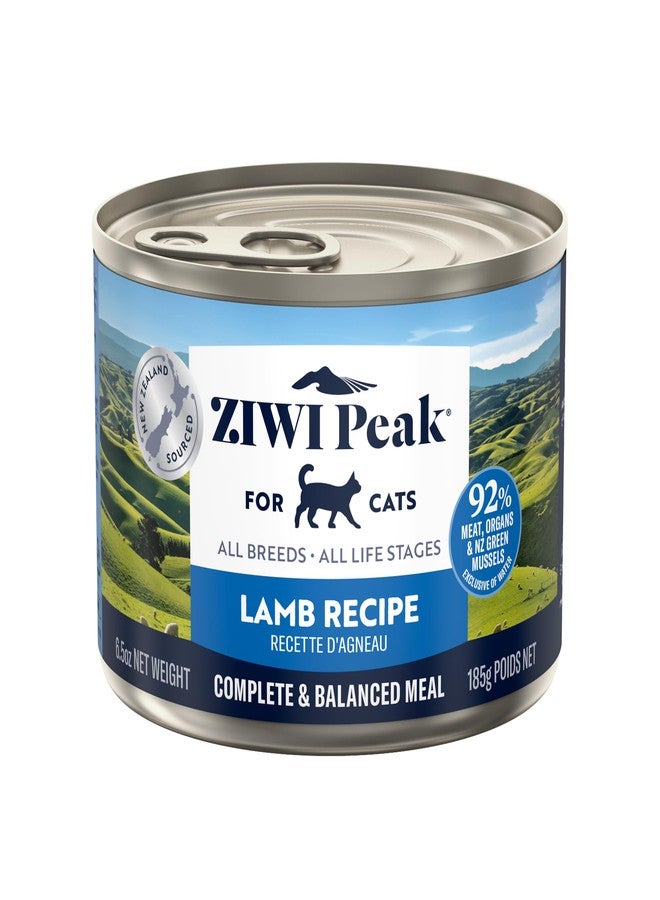 زيوي طعام القطط الرطب ZIWI Peak – طبيعي بالكامل، غني بالبروتين، خالٍ من الحبوب، مكونات محدودة، مع أغذية فائقة (لحم ضأن، عبوة من 12 علبة، 6.5 أونصة) - Image 1