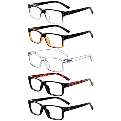 Eyekepper Vintage Reading Glasses for Men 5 Pack Classic Readers with Spring Hinges 075 - Image 2