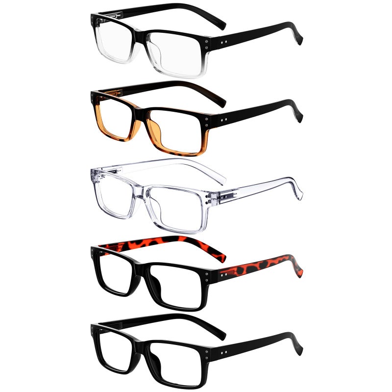 Eyekepper Vintage Reading Glasses for Men 5 Pack Classic Readers with Spring Hinges 075 - Image 3