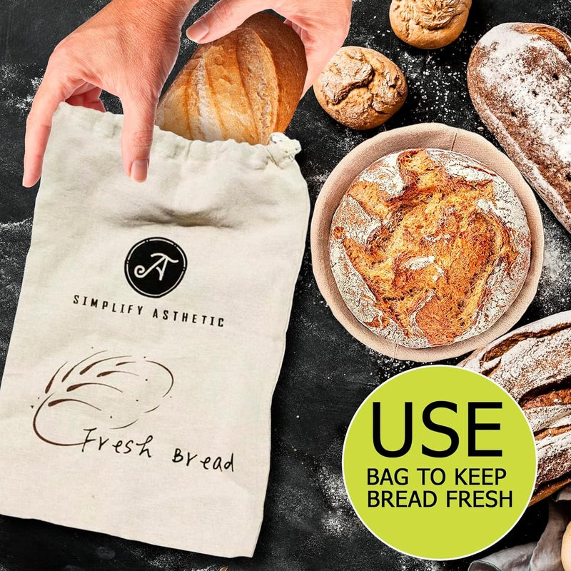 SIMPLIFY ASTHETIC Premium Banneton Bread Proofing Basket - A Complete Sourdough Bread Baking Kit - Bread Baking Supplies - Sourdough Starter Jar Kit - Image 5