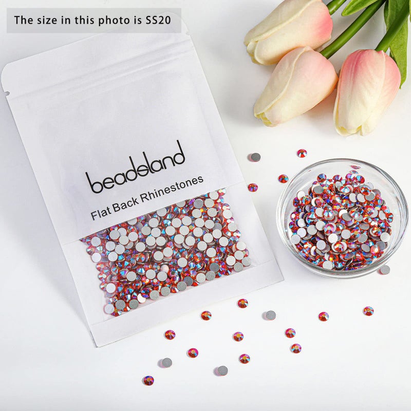 Beadsland 1440 Pieces Flat Back Crystal Rhinestones Round Gems,Hyacinth AB,SS20,4.6-4.8mm - Image 5