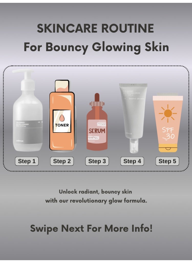 سيليماكس جفاف وضعف حاجز البشرة – مجموعة celimax Dual Barrier Skin Wearable Cream & Dual Barrier Mild Gel Cleanser لترطيب عميق وتقوية الحاجز - Image 3