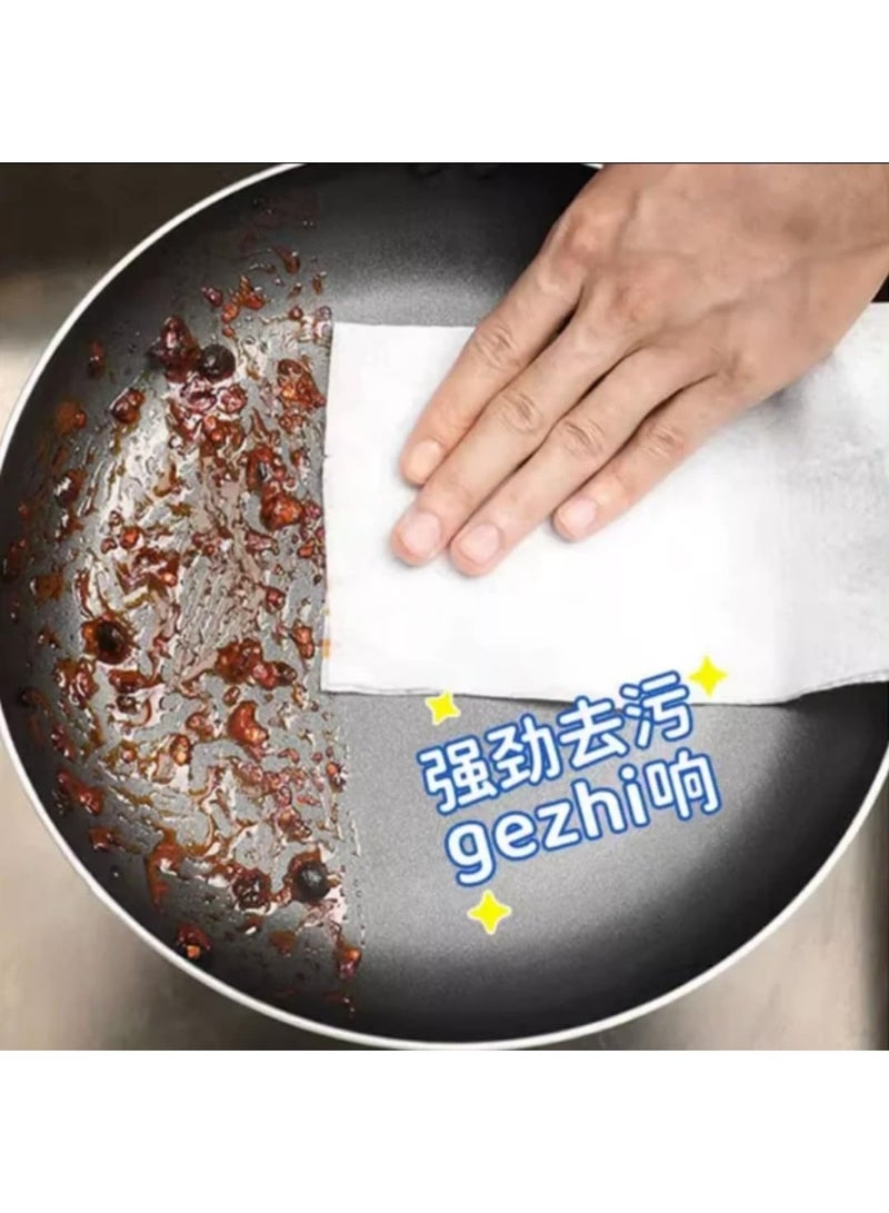 عبوة من قطعتين من مناديل التنظيف المبللة السميكة للمطبخ، مقاس كبير جدًا 24 × 21 سم، بخلاصة زيت جوز الهند، متعددة الاستخدامات، 160 منديل تنظيف للمطبخ والمكتب والمطعم، لإزالة الشحوم والزيوت - Image 5