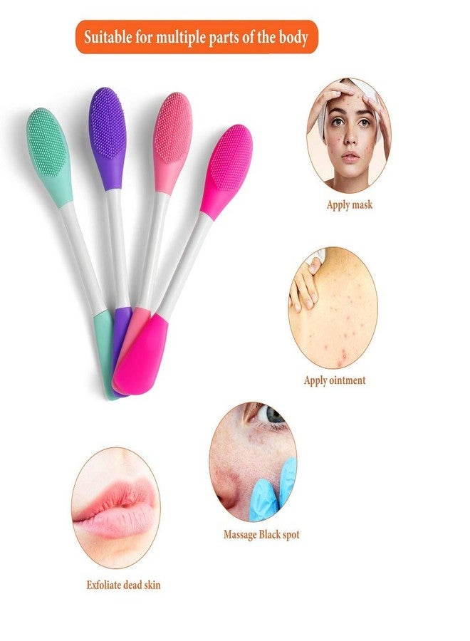 LASSKY Silicone Brushes,Double-Ended Silicone Face Mask Brush,Facial Cleansing Brush, Premium Soft Facial Masks Other Skin Care Applicator Tool for Cream, Body Lotion,Moisturizer (Pink) - Image 4