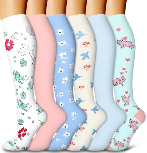 Bluemaple 6 Pack Copper Compression Socks for Women and Men Circulation-Best Support for Medical, Running,Nursing,Athletic - Image 1