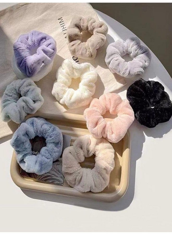 BAKEFY 5 Pieces Large Towel Microfiber Drying Soft Scrunchies Thick Scrunchies Fuzzy Scrunchy Ponytail Holder for Hair Light Bobbles Ropes Wet and Dry Hair Accessories - Image 4